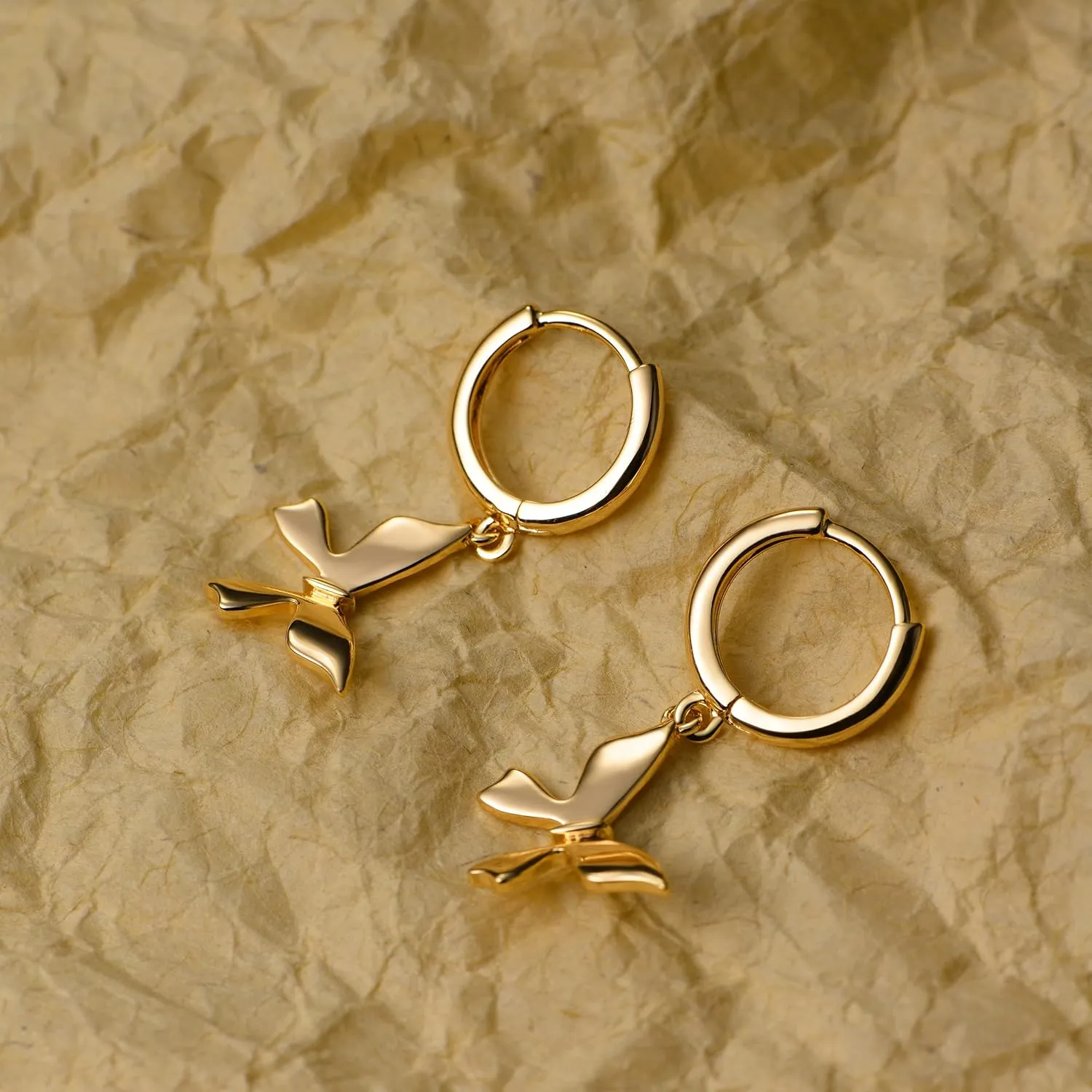 LOYATA Gold Huggie Hoop Earrings for Women Dangle Hoop Drop 14K Gold Plated Dainty Small Minimalist Cubic Zirconia Jewelry Gift
