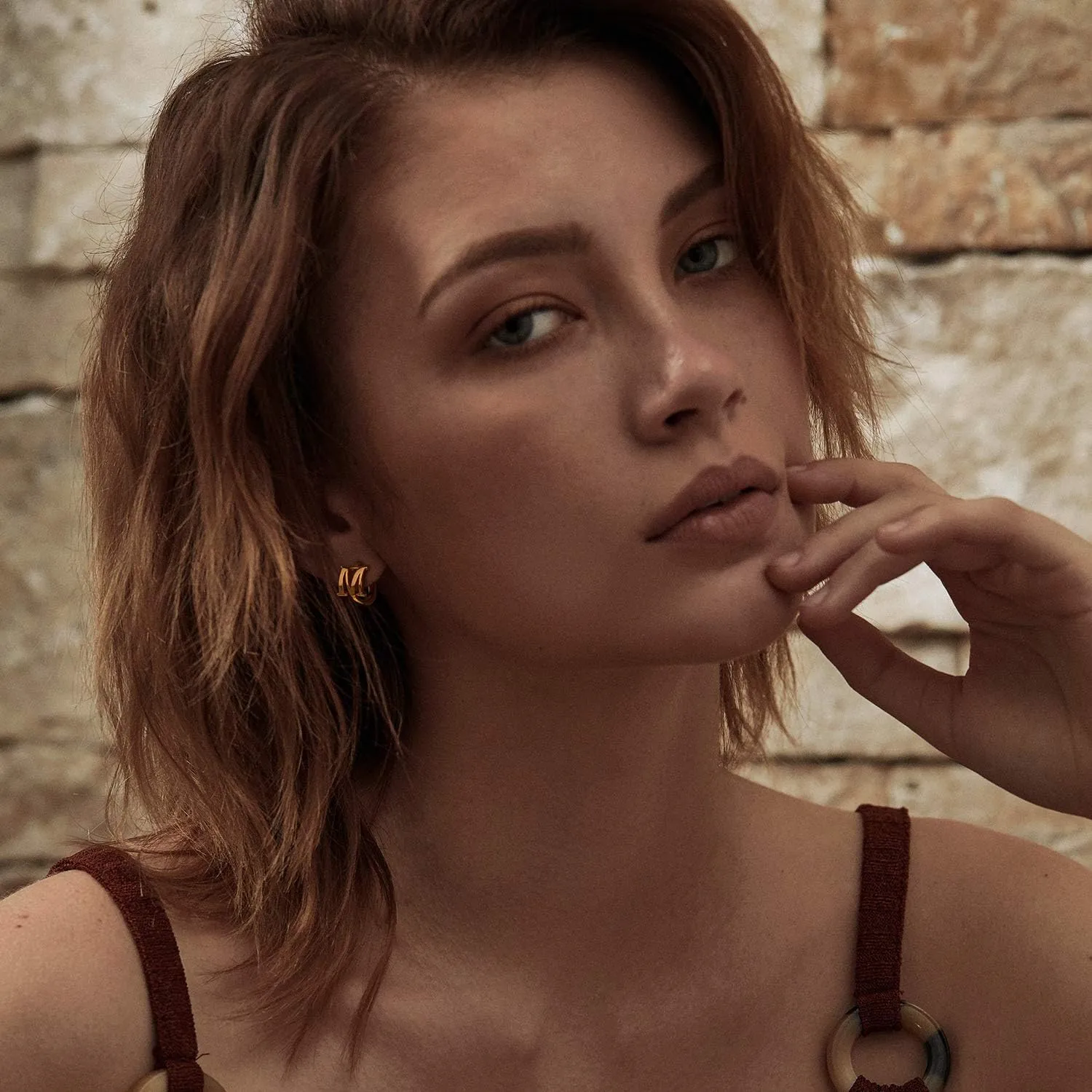 LOYATA Initial Huggie Hoop Earrings Gold Letter Sleeper 14K Gold Filled Earrings Simple Hypoallergenic Personalized Jewelry Gift for Women - 26 Letters