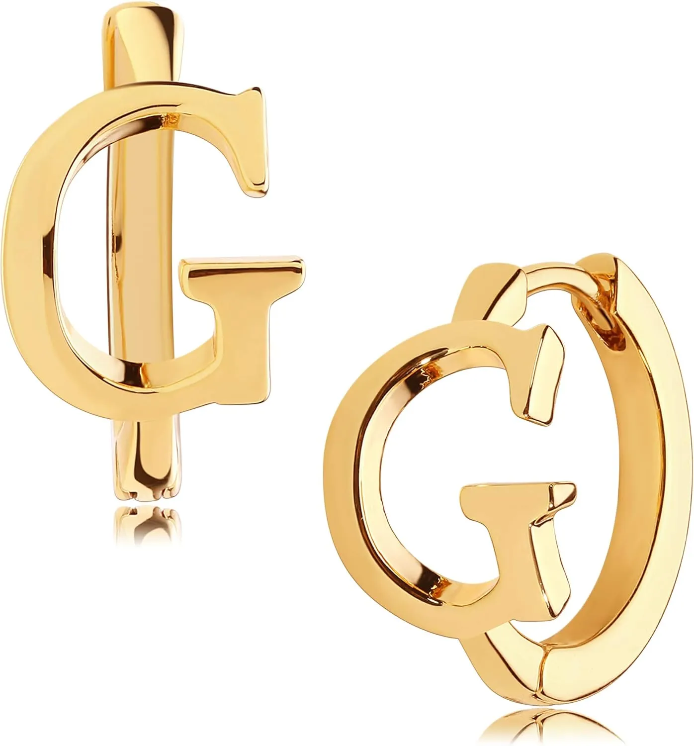 LOYATA Initial Huggie Hoop Earrings Gold Letter Sleeper 14K Gold Filled Earrings Simple Hypoallergenic Personalized Jewelry Gift for Women - 26 Letters