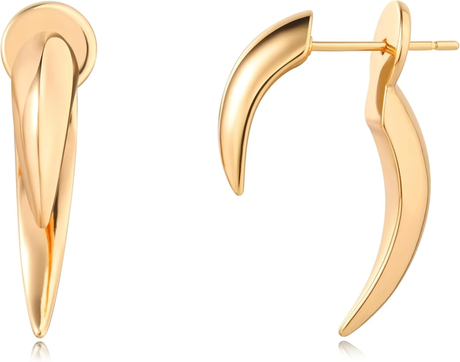 LOYATA Spike Earrings Gold Huggie Hoop Diamond Cubic Zirconia 14K Gold Plated Dainty Small Simple Hypoallergenic Geometric Jewelry Gift for Women