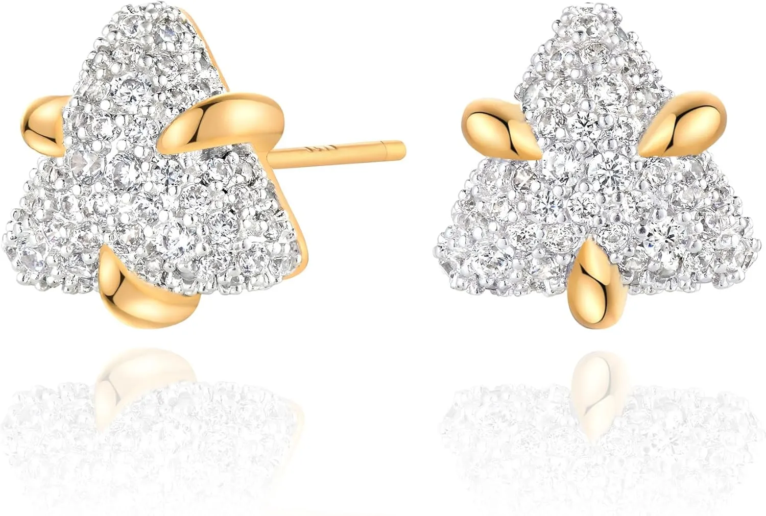 LOYATA Spike Earrings Gold Huggie Hoop Diamond Cubic Zirconia 14K Gold Plated Dainty Small Simple Hypoallergenic Geometric Jewelry Gift for Women