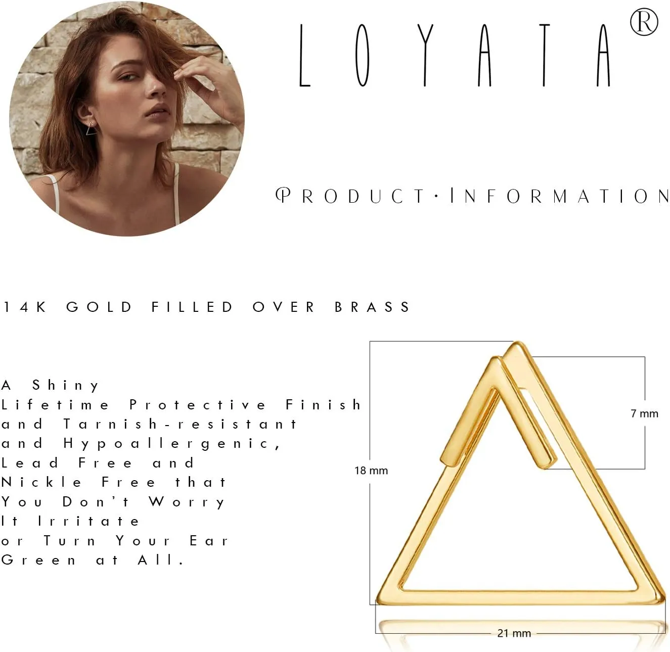 LOYATA Spike Earrings Gold Huggie Hoop Diamond Cubic Zirconia 14K Gold Plated Dainty Small Simple Hypoallergenic Geometric Jewelry Gift for Women