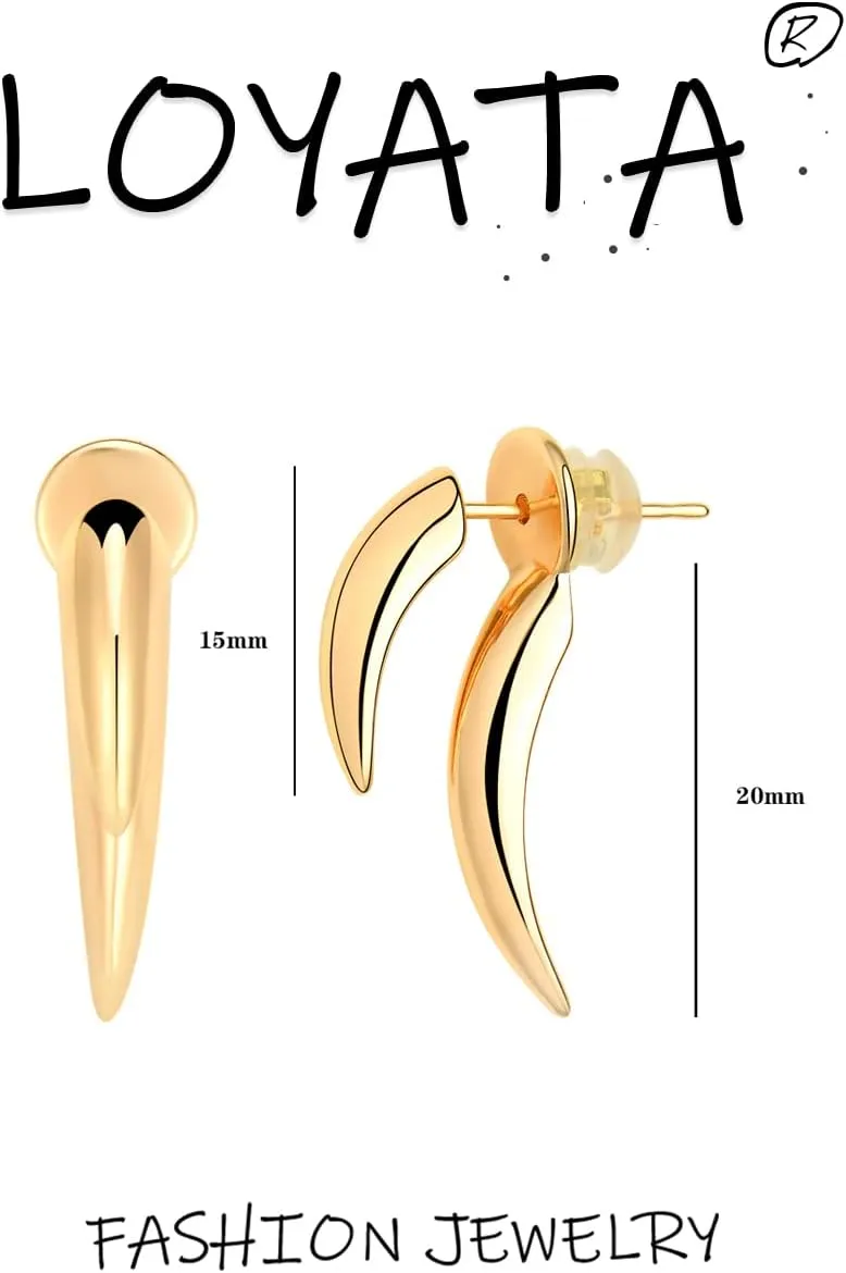 LOYATA Spike Earrings Gold Huggie Hoop Diamond Cubic Zirconia 14K Gold Plated Dainty Small Simple Hypoallergenic Geometric Jewelry Gift for Women