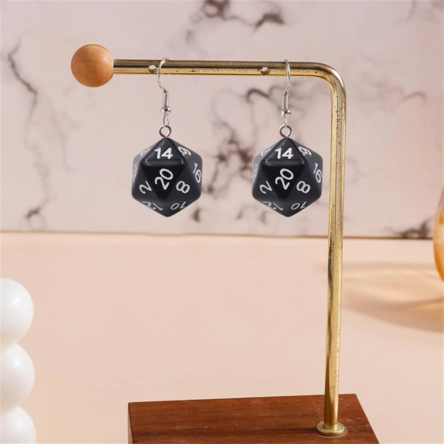 MALOYANVE 3D Dice Earrings for Women Creative Funny D20 Side Cubic Dice Geometric Dangle Drop Weird Earrings Aesthetic 80s Halloween Casino Costume Jewelry