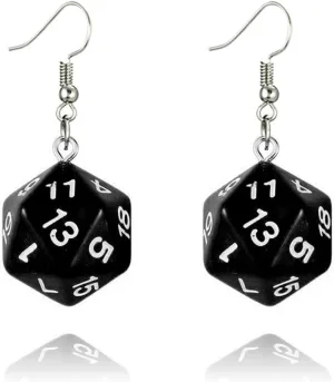 MALOYANVE 3D Dice Earrings for Women Creative Funny D20 Side Cubic Dice Geometric Dangle Drop Weird Earrings Aesthetic 80s Halloween Casino Costume Jewelry