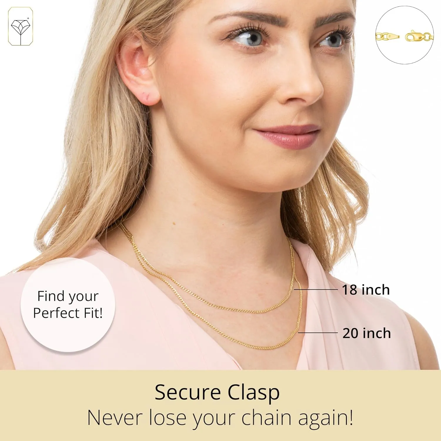 MAX   STONE 10K Gold Chains for Women & Men | 18 or 20 Inch Hypoallergenic Solid Gold Chains in Various Styles