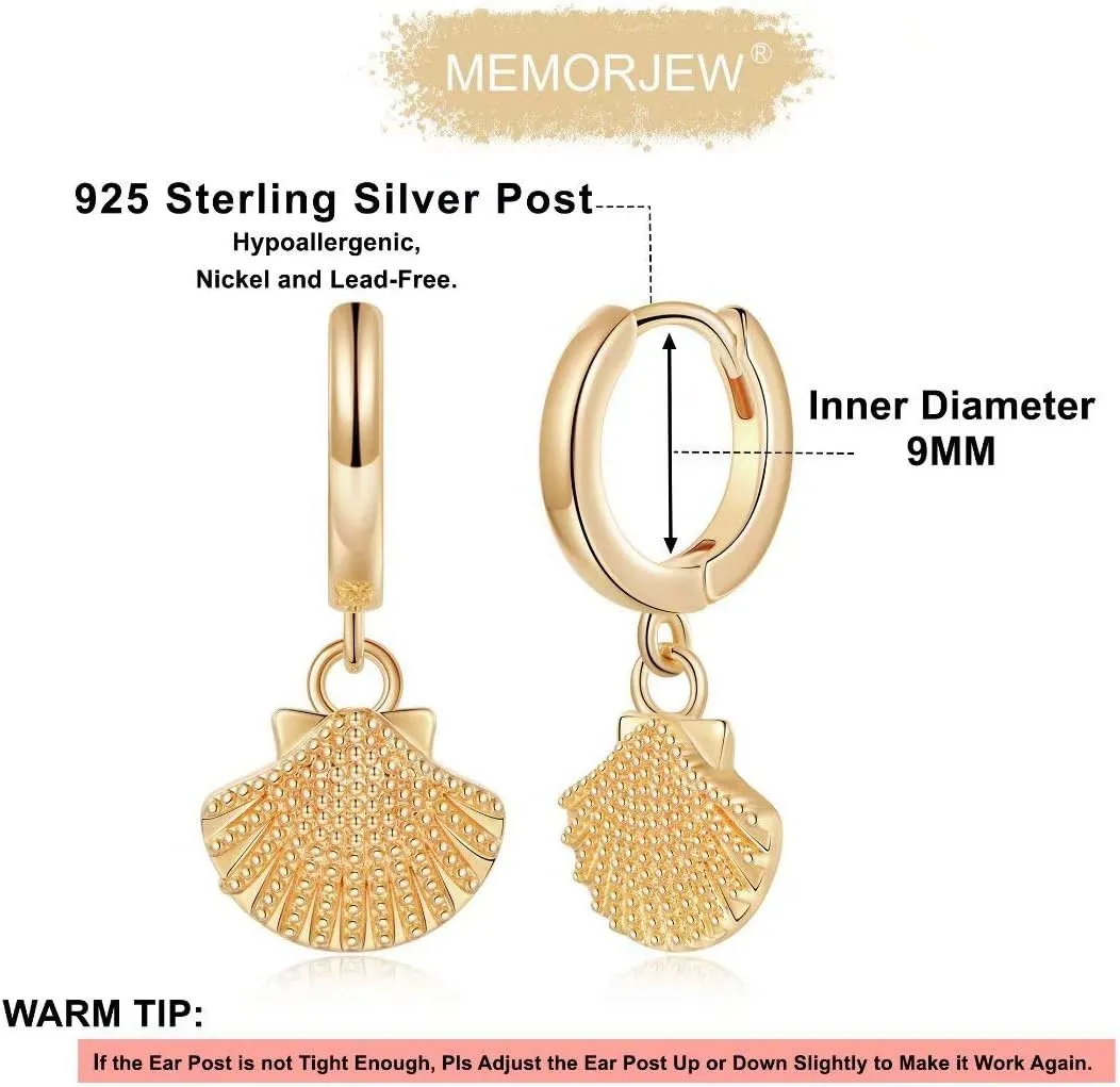 Memorjew Huggie Hoop Earrings for Women, 925 Sterling Silver Post Hypoallergenic Small Huggie Hoop Earrings Gold Plated Cubic Zirconia Star Cross Spike Dangle Earrings for Women Jewelry Gifts