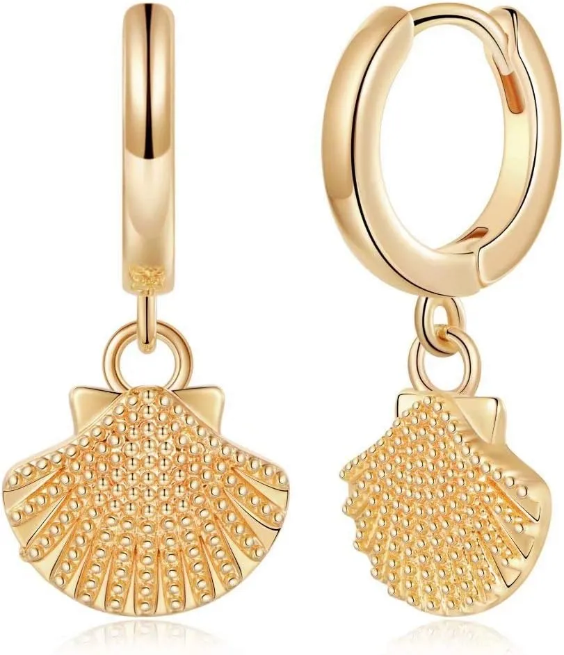 Memorjew Huggie Hoop Earrings for Women, 925 Sterling Silver Post Hypoallergenic Small Huggie Hoop Earrings Gold Plated Cubic Zirconia Star Cross Spike Dangle Earrings for Women Jewelry Gifts