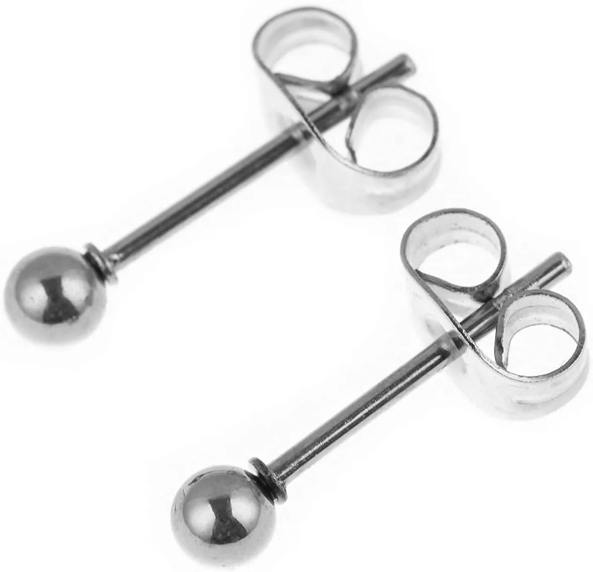 Memsion Stainless Steel Earrings Hypoallergenic Earrings, Ball Stud Silver Stud Earrings Set for Women Men Girls, Nickel Free Earrings