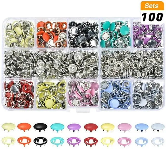 Metal Clothes Sewing Buttons Prong Ring Press Studs Snap Fasteners   Clip Pliers Sewing