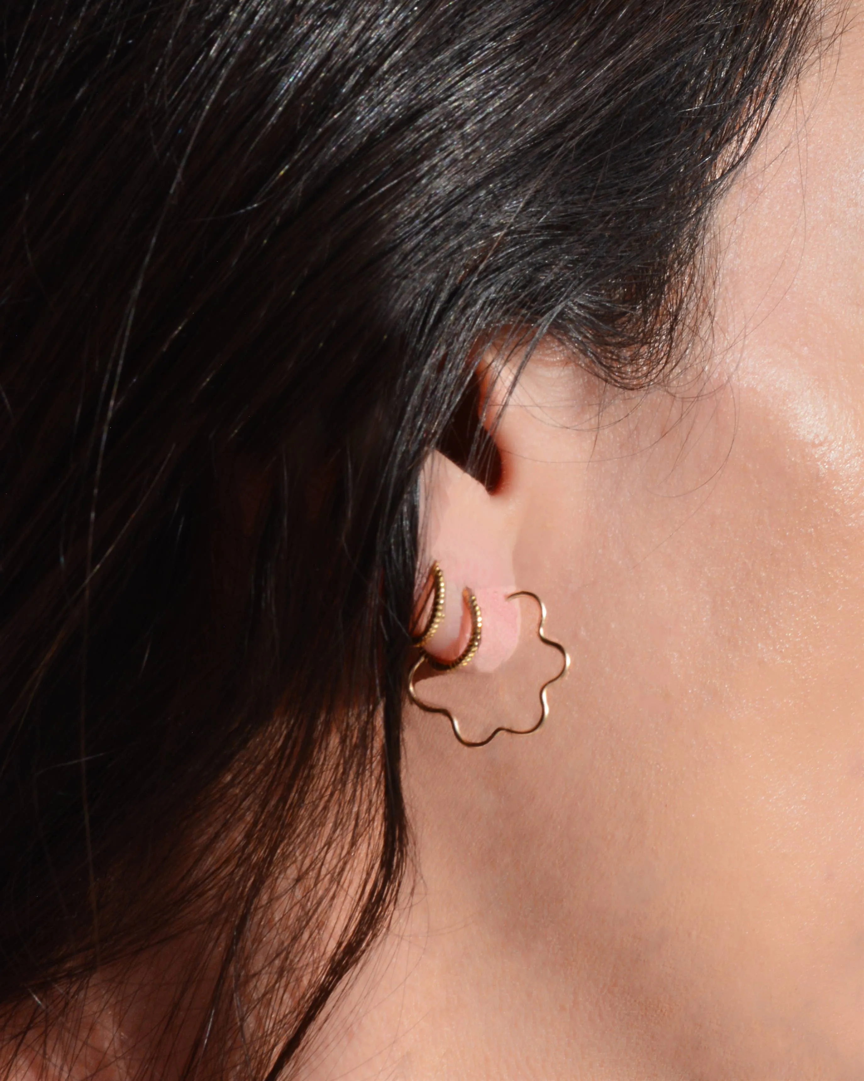 Mini Flora Hoops - Gold Filled