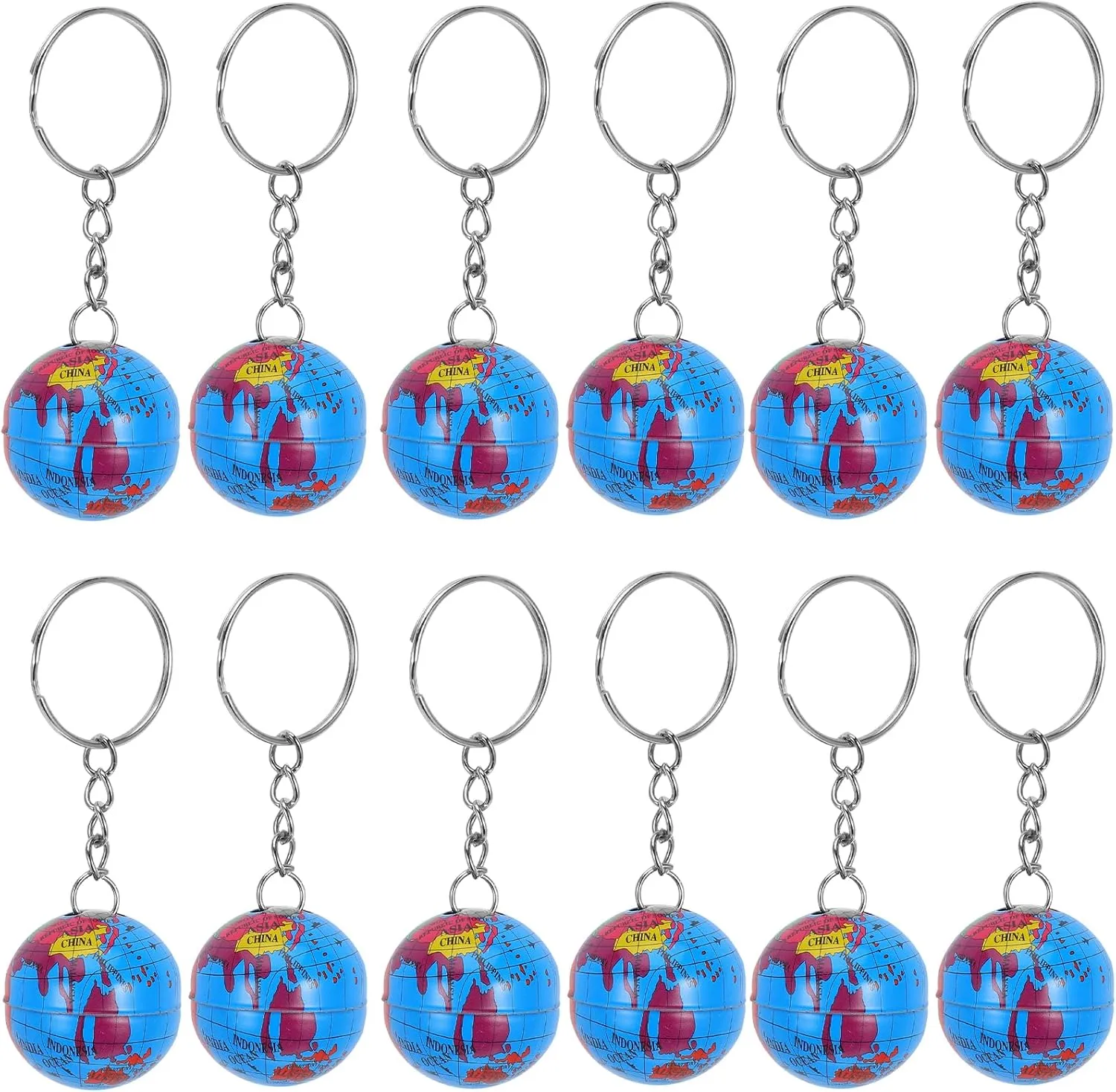 Mini Globe Keychain 12Pcs Planet Keychain Mini Earth Keychain Globe Backpack Hanging Pendant Party Favors for Kids