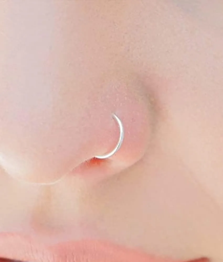 MODRSA Fake Nose Ring Hoop Fake Septum Fake Nose Ring Fake Septum Nose Ring Fake Nose Piercing Fake Nose Ring Stud Double Fake Noe Rings for Women Men