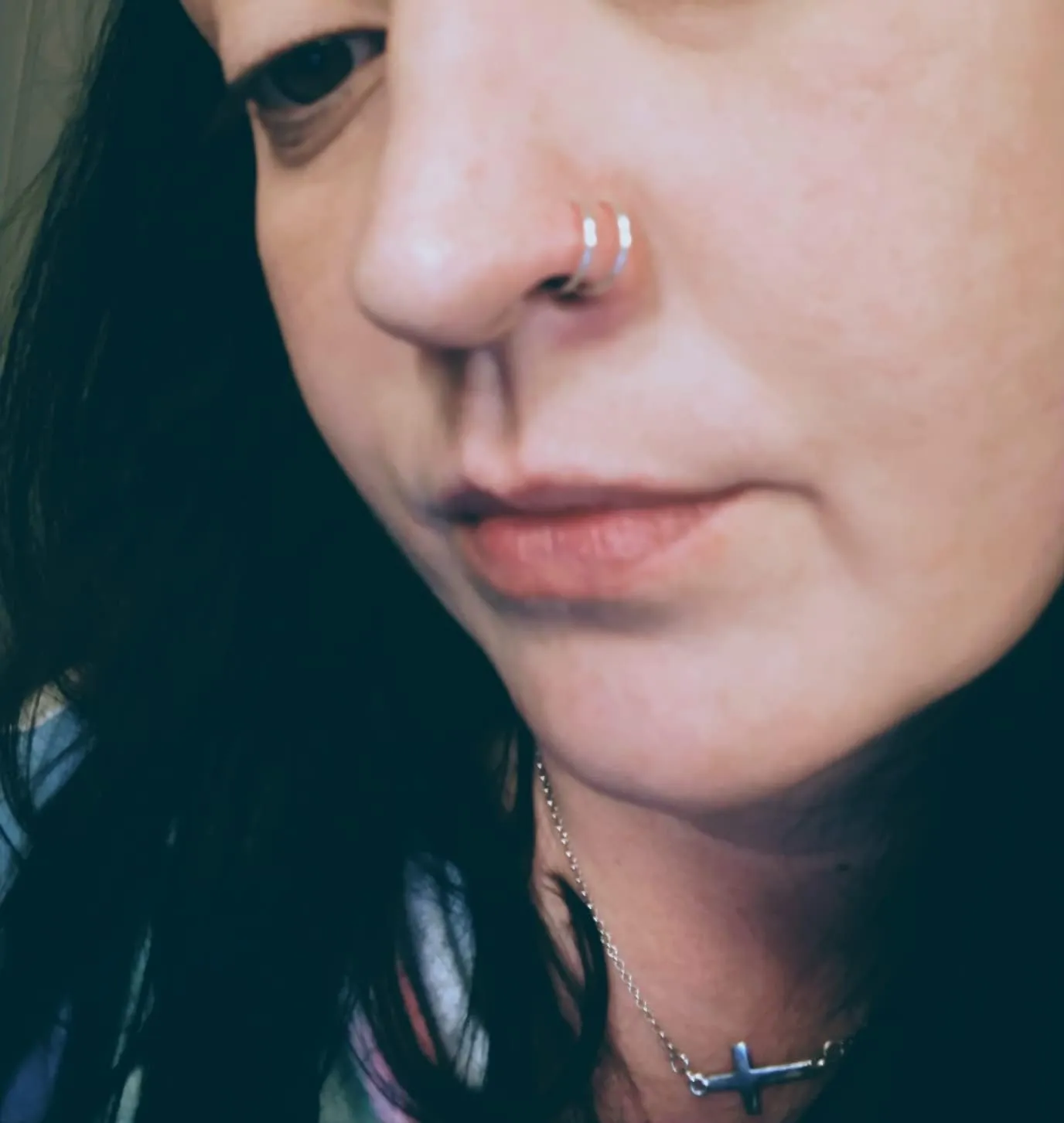 MODRSA Fake Nose Ring Hoop Fake Septum Fake Nose Ring Fake Septum Nose Ring Fake Nose Piercing Fake Nose Ring Stud Double Fake Noe Rings for Women Men