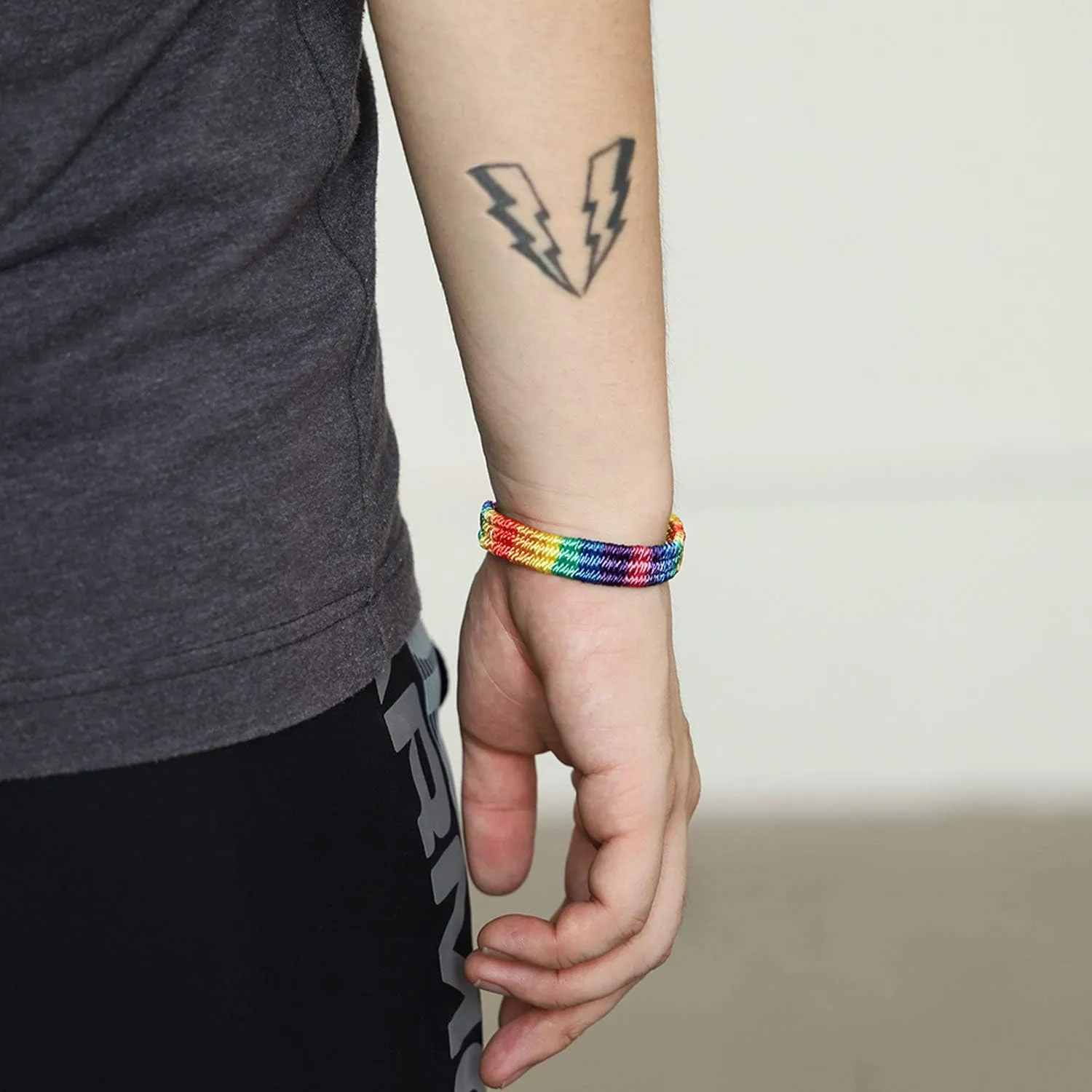 Nanafast Rainbow LGBT Pride Bracelet Handmade Braided Friendship String Bracelet for Gay & Lesbian LGBTQ Wristband Adjustable Size