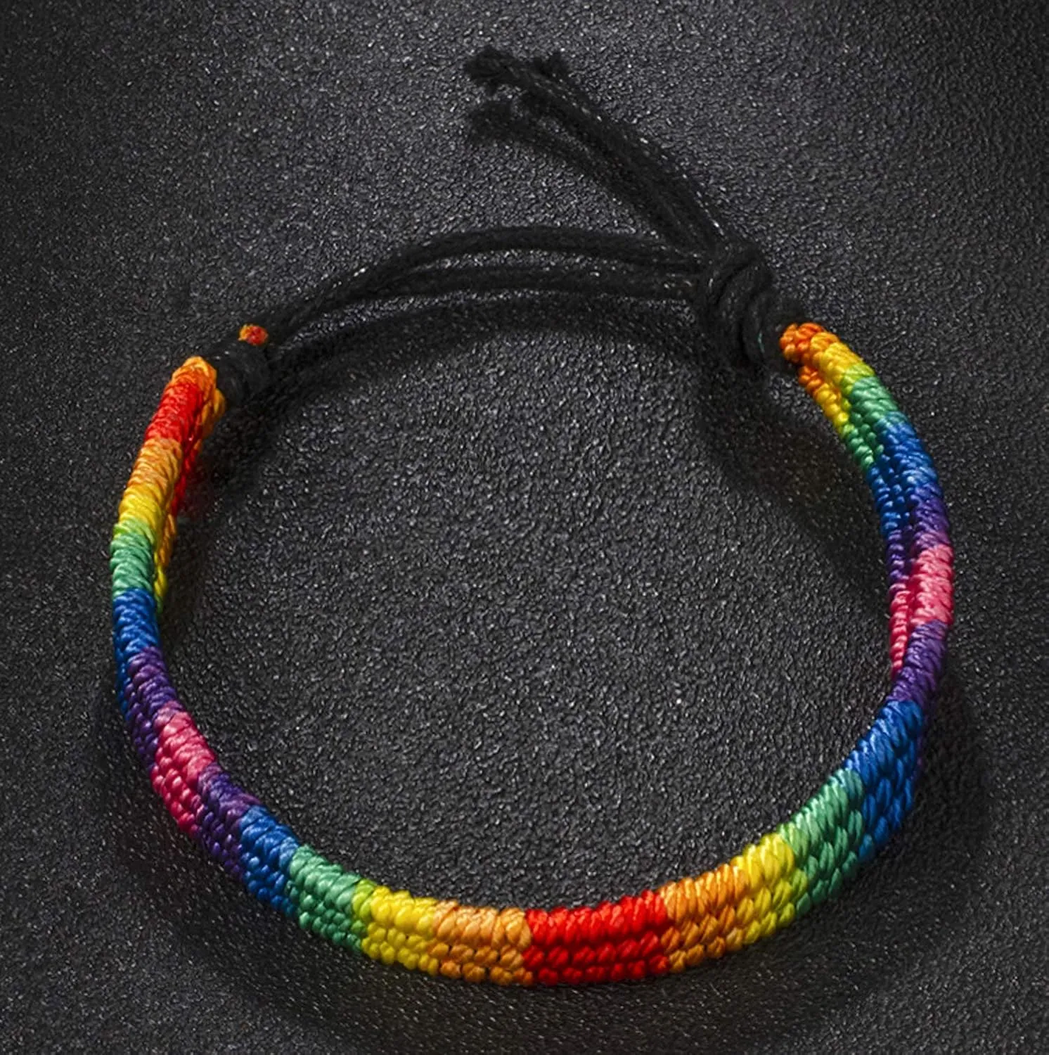 Nanafast Rainbow LGBT Pride Bracelet Handmade Braided Friendship String Bracelet for Gay & Lesbian LGBTQ Wristband Adjustable Size