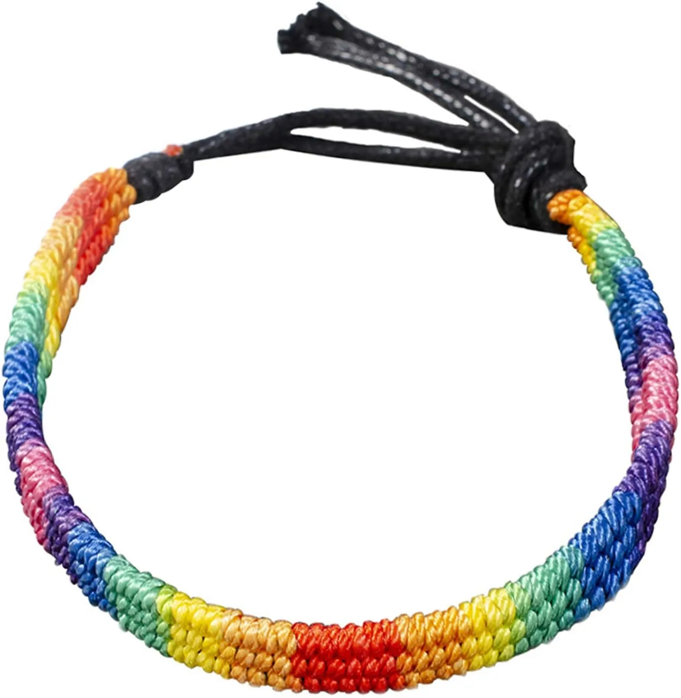 Nanafast Rainbow LGBT Pride Bracelet Handmade Braided Friendship String Bracelet for Gay & Lesbian LGBTQ Wristband Adjustable Size