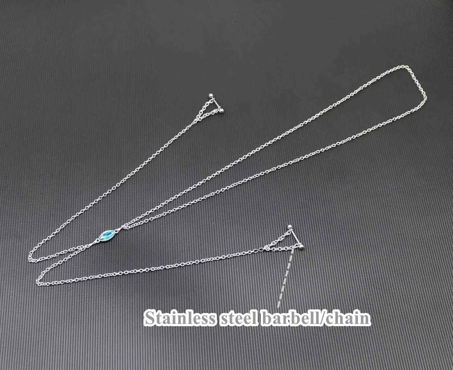 Nipple Chains Pierced Necklace 14G Barbells Nipple Rings Drizzle Dangle Body Piercing Jewelry