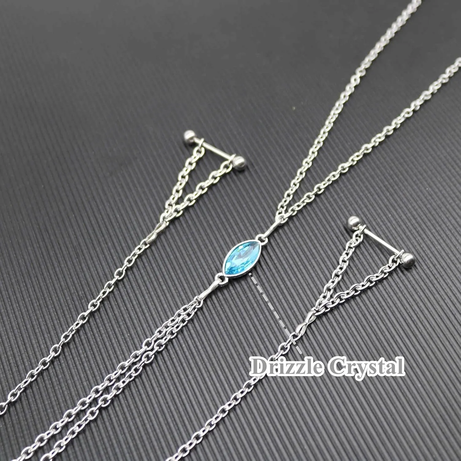 Nipple Chains Pierced Necklace 14G Barbells Nipple Rings Drizzle Dangle Body Piercing Jewelry