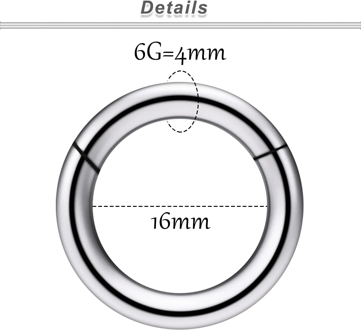 Ocptiy 8G 6G 4G 2G Titaniumm Hinged Septum Rings Clicker Medical Implant Grade Ear Gauges Hoop Earrings Stretching kit Hypoallergenic Thick Septum Nose Ring Piercing Jewelry Women Men 14mm 16mm 19mm