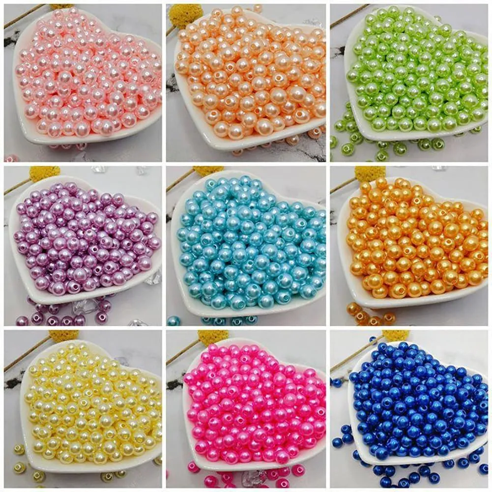 Orange 6mm Imitation Pearl Rings, Earrings, Necklaces, Bracelets, Beautiful Jewelry Holiday Decorations Suitable for Weddings, Birthdays, Valentines and Special Occasions(100 Pcs)