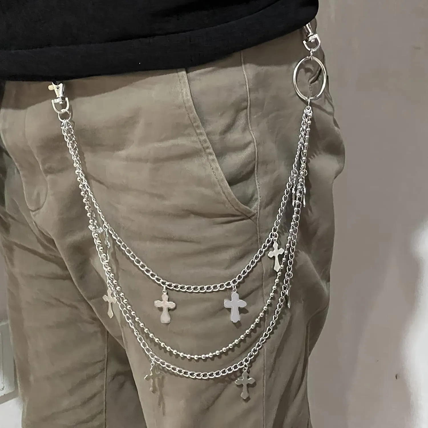 Pants Chain Wallet Chain Punk Chain Hip Hop Butterfly Lock Charm Jeans Chains Rock Chains for Women Men Hipster Women Fashion Trendy Waist Pants Chain Jewelry Clothing Accessories
