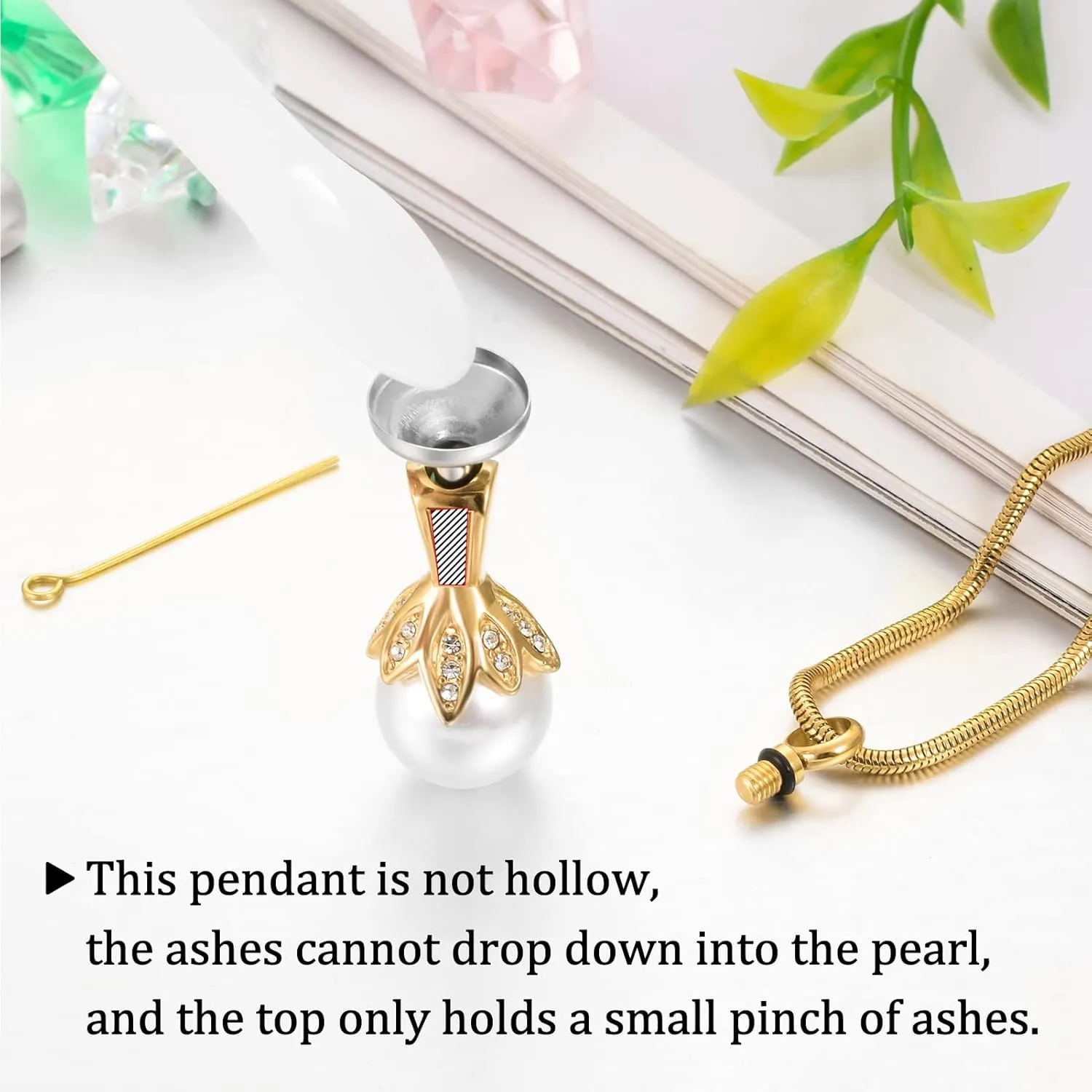 Pearl Urn Necklace for Human Ashes Memorial Cremation Jewelry Necklaces Stainless Steel Ashes Necklace for Women