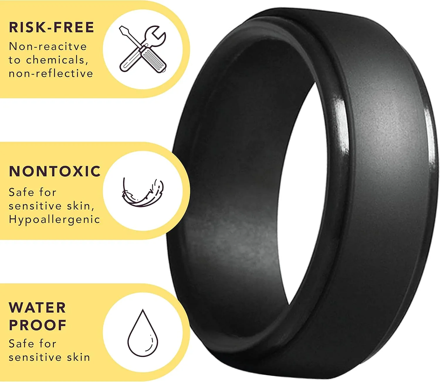 Personalized Silicone Wedding Ring Engagement Ring Silicone Rubber Wedding Bands for Men Women Custom Engraved Couples Rings
