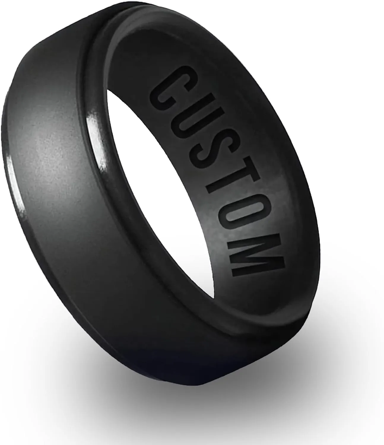Personalized Silicone Wedding Ring Engagement Ring Silicone Rubber Wedding Bands for Men Women Custom Engraved Couples Rings
