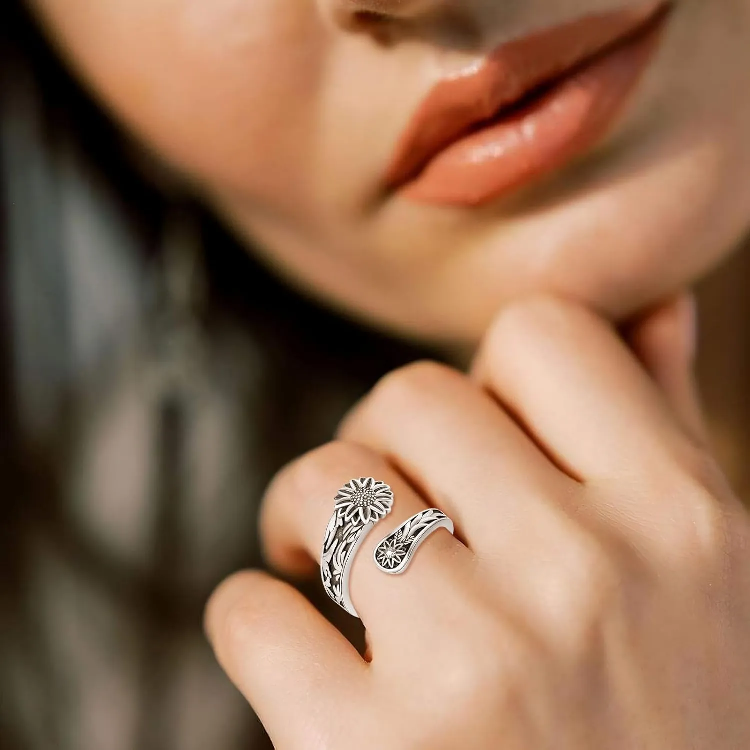 PRAYMOS Thumb Ring For Women Men 925 Sterling Silver Open Adjustable Rings Snake/Shark/Fox/Skull Punk Rock Gothic Jewelry Gift