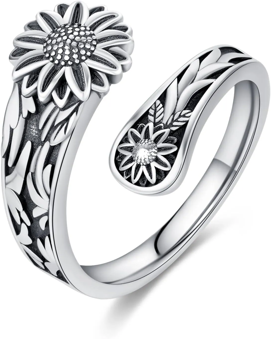 PRAYMOS Thumb Ring For Women Men 925 Sterling Silver Open Adjustable Rings Snake/Shark/Fox/Skull Punk Rock Gothic Jewelry Gift