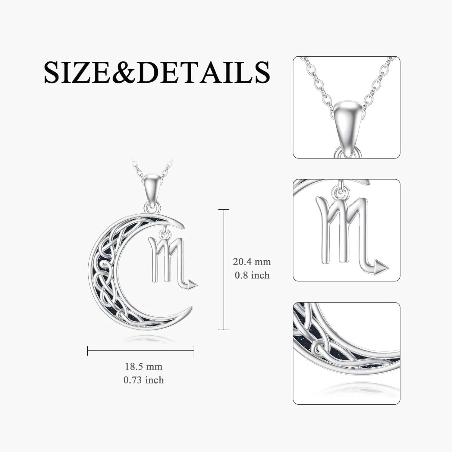 PROESS Zodiac Necklace 925 Sterling Silver 12 Constellations Pendant Necklace Horoscope Sign Necklaces Jewelry Presents for Women Men
