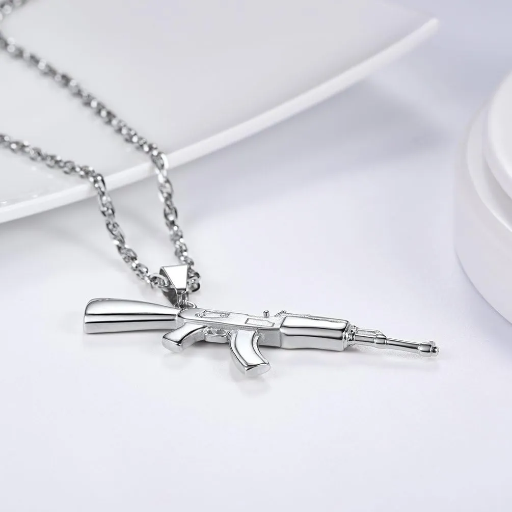 PROSTEEL Punk Rock Necklace,M16A4 Rifle Shape Pendant & ChainCool Men Jewelry,for Him