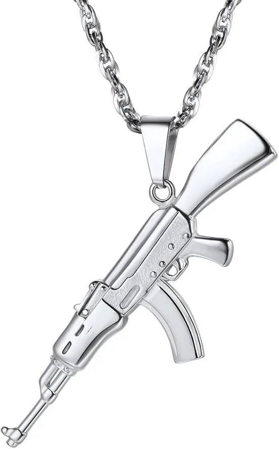 PROSTEEL Punk Rock Necklace,M16A4 Rifle Shape Pendant & ChainCool Men Jewelry,for Him
