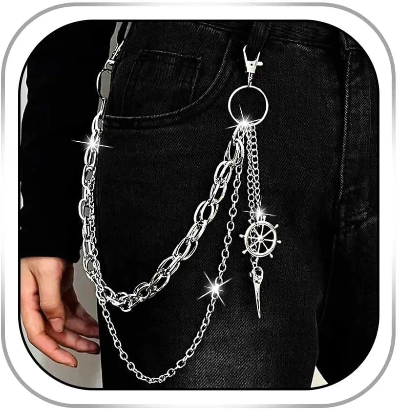 Punk Pants Chains Pendant Waist Jean Accessories Decorative Body Pants Chain Jewelry for Women