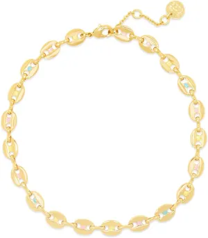 Pura Vida Anklet Enamel Mariner Chain Ankle Bracelet w/ 1-Inch Extender - Gold