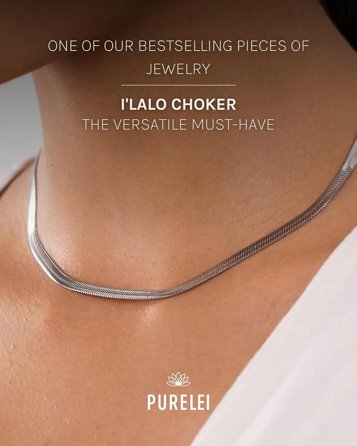 Purelei I'lalo Choker Necklace  18K Gold plated stainless steel jewelry  Waterproof chain  14 to 16 inch adjustable length  Fashion jewelry for your individual look