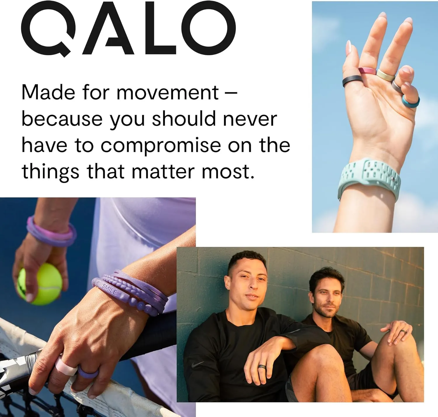 QALO Men & Women's Solar Spell Lake Rubber Silicone Ring, Rubber Unisex Wedding Band, Breathable, Durable Engagement Silicone Ring, 9mm Wide 2mm Thick, Multi Colors & Sizes