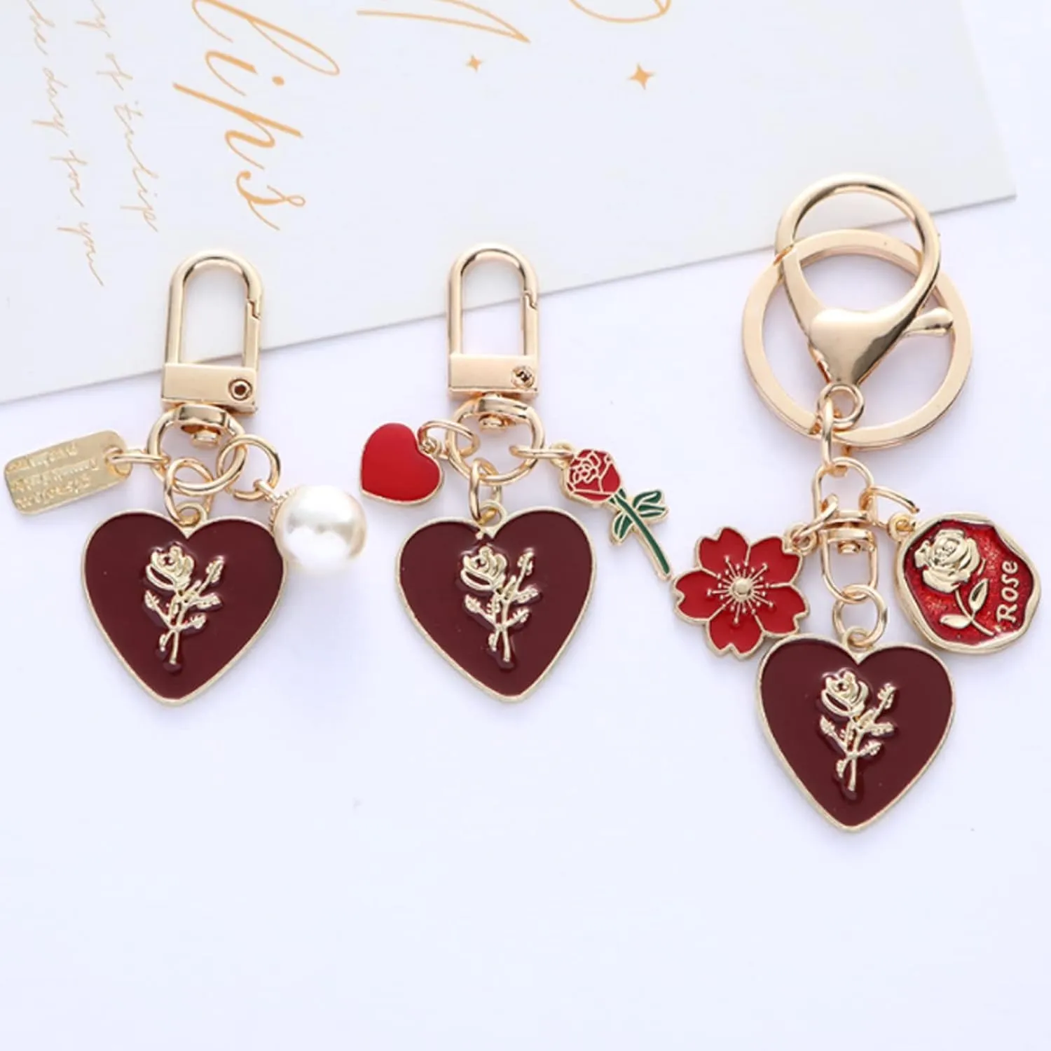 Rose Love Key Chain Cute Keychain Keychains For Women Fashion Anime Key Chains Key Chain Initial