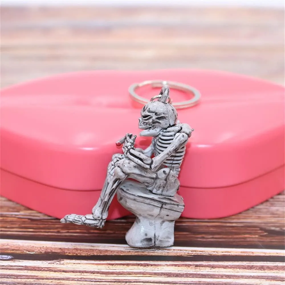 Rubber Skull Keychain,Punk Style Skull Keyrings,Skeleton Key chains,Car Keychains for Men Women,Keychain Accessories