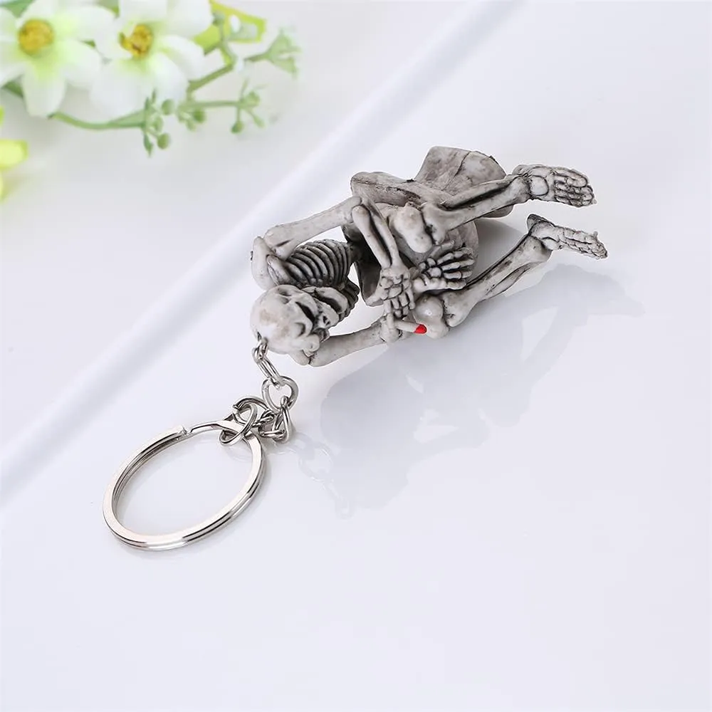 Rubber Skull Keychain,Punk Style Skull Keyrings,Skeleton Key chains,Car Keychains for Men Women,Keychain Accessories