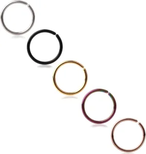 Ruifan 20G Round Ends Stainless Steel Body Jewelry Piercing Nose Hoop Ring
