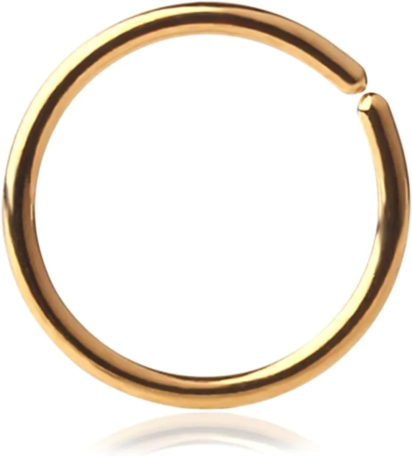 Ruifan 20G Round Ends Stainless Steel Body Jewelry Piercing Nose Hoop Ring