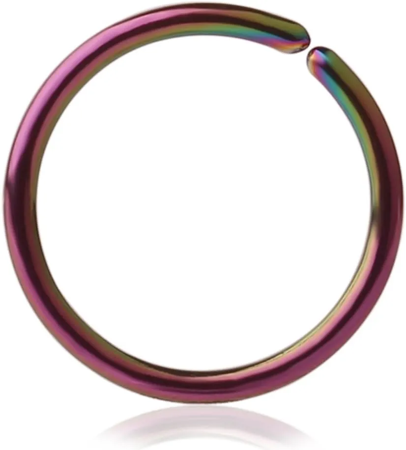 Ruifan 20G Round Ends Stainless Steel Body Jewelry Piercing Nose Hoop Ring