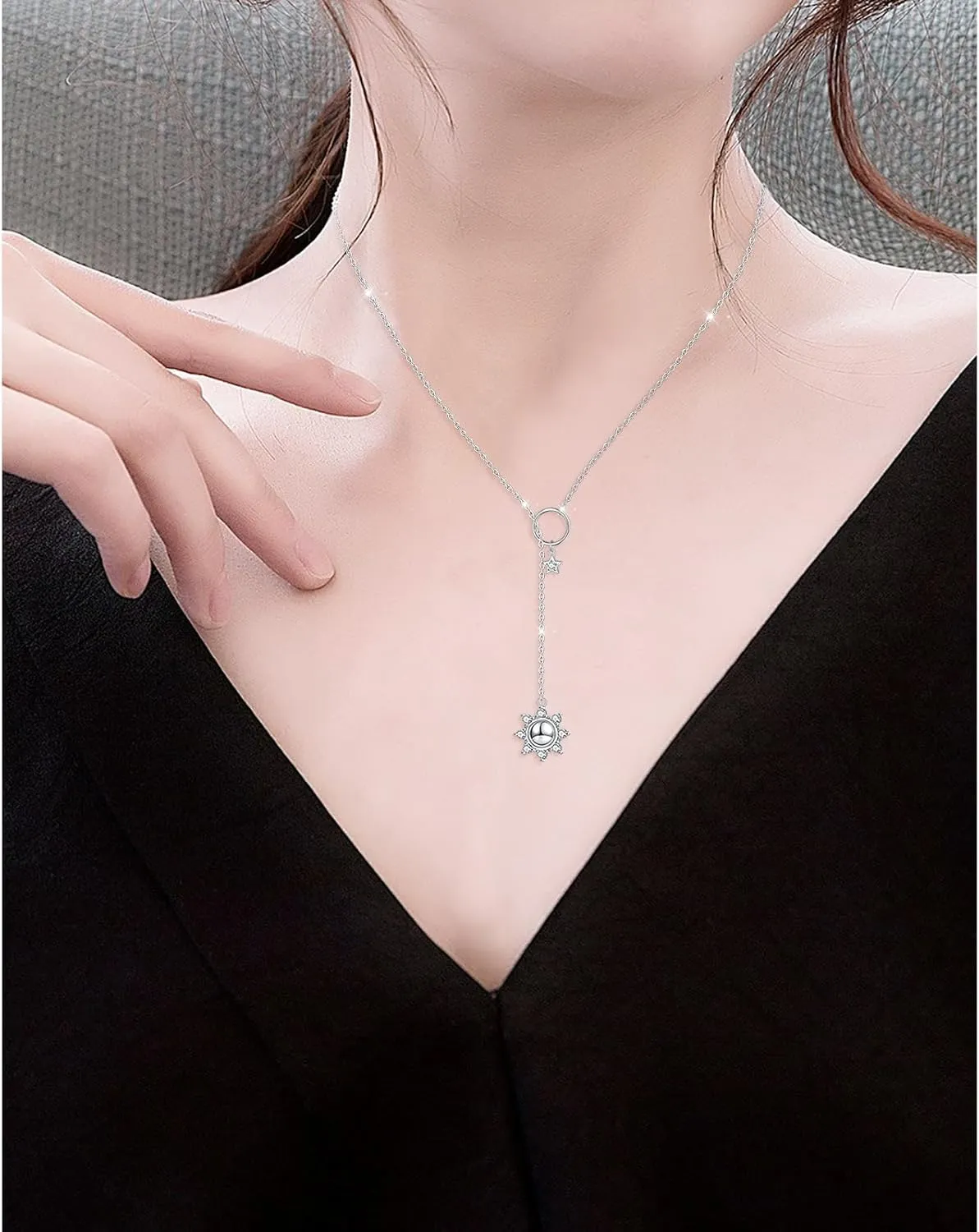 S925 Sterling Silver Y Necklace for Women butterfly/infinity Cross Necklace Lariat Necklace Drop Necklaces Y Necklace Jewelry for Women