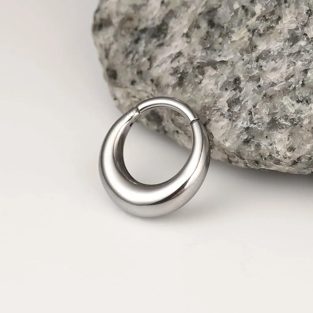 Septum Rings Hoop,16G 8mm 316L Stainless Steel Segment Nose Rings for Men, Cartilage Clicker Hoop Earrings for Rook, Daith, Tragus, Hypoallergenic for man and women