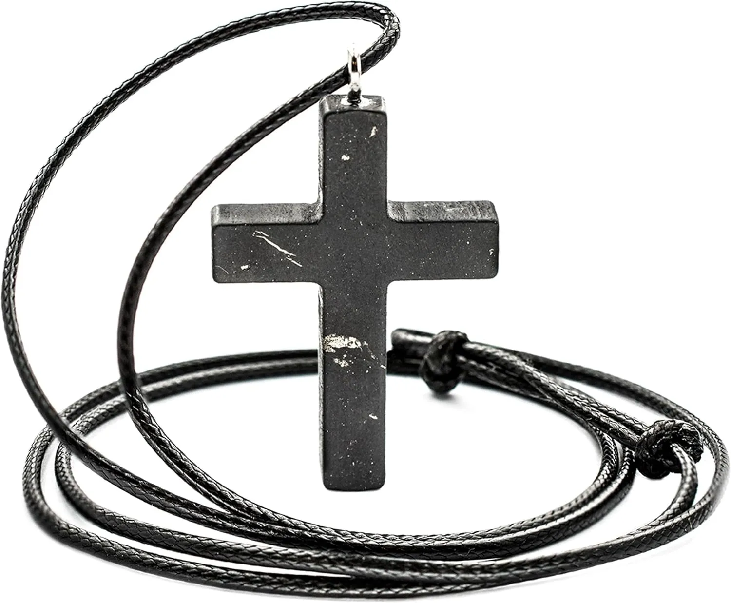 Shungite Pendant - Catholic Cross Jewerly - Affirms the Wearers Faith - Projects its Blessings inwardly for the Protection of the Soul