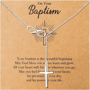 Silver Cross Necklaces for Women Confirmation Gifts First Confirmation Necklace Gifts Faith Religious Cross Jewelry Gifts for Women