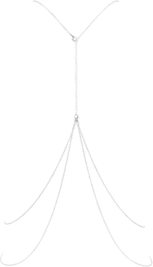 Silver Sexy Body Chains for Women, Crossover Bra Body Chain Belly Waist Chains Bikini Beach Rave Party Body Jewelry for Women (Silver Chain)