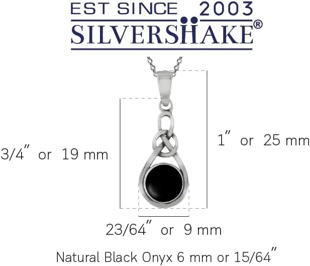 Silvershake 6MM Genuine or Created Gems Irish Celtic Knot Solitaire Drop Pendant with 18 Inch Necklace Jewelry for Women or Teens